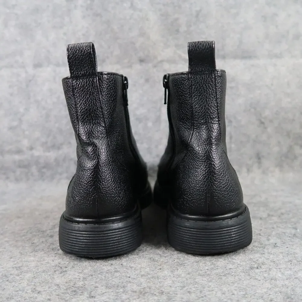 Art Class Shoes Kids 5 Boots Combat Biker Classic Lace Up Zip Black Casual Girls